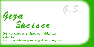 geza speiser business card